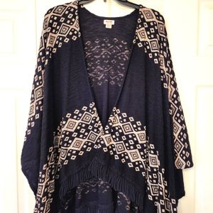 MOSSIMO, AZTEC PRINT PONCHO